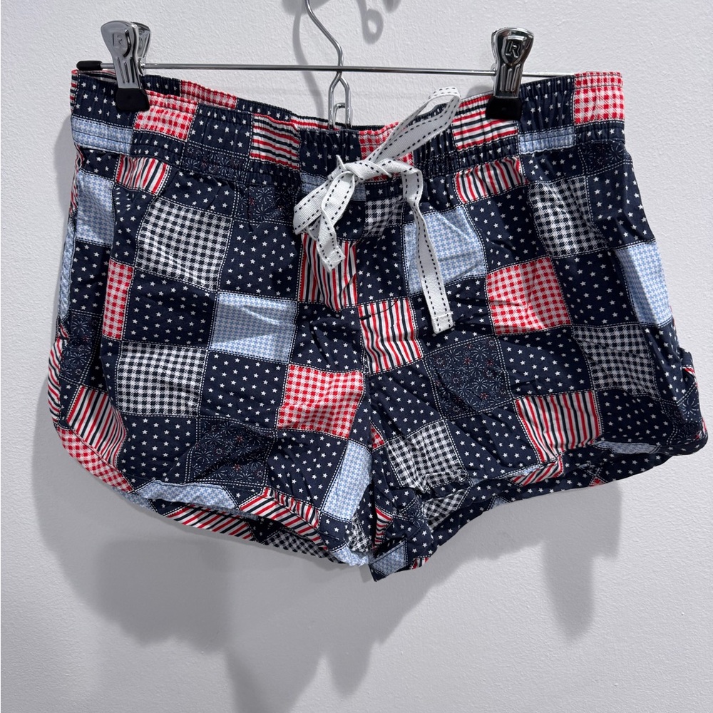 Southern Tide Red, Navy & Light Blue Patchwork Star-Print Lounge Shorts